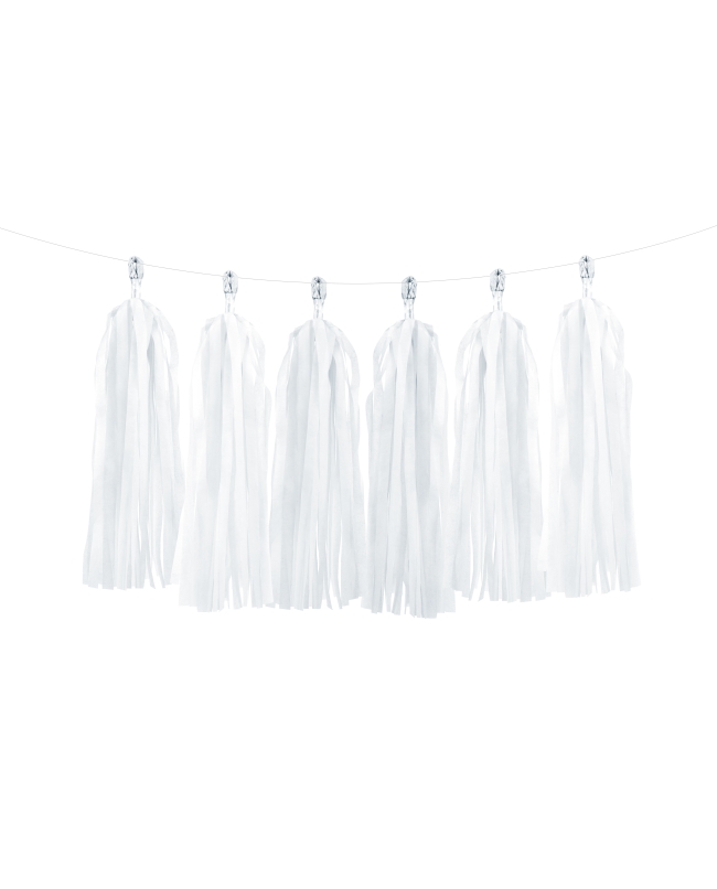 Guirnalda 12 Borlas Blancas 30cm ***OFERTA DTO NO ACUMULABLE