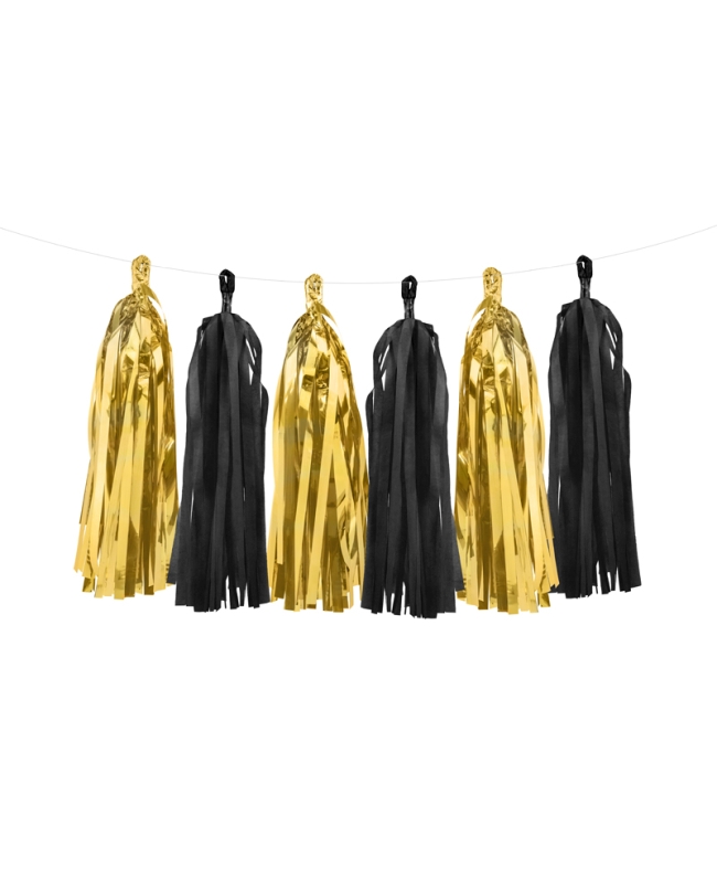 Guirnalda Borlas Oro/Negro ***OFERTA DTO NO ACUMULABLE