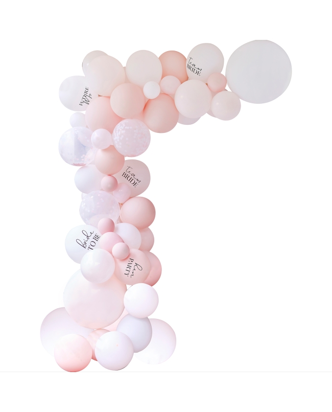 Kit Globos Latex Para Arco Blanco, Rosa Y Confeti Bride ***OFERTA DTO NO ACUMULABLE