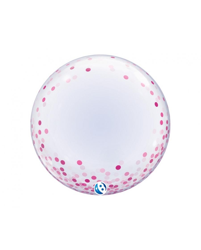 Takara T-Balloon 24/61cm Bubble Deco Confetti Puntos Rosas ***OFERTA DTO NO ACUMULABLE