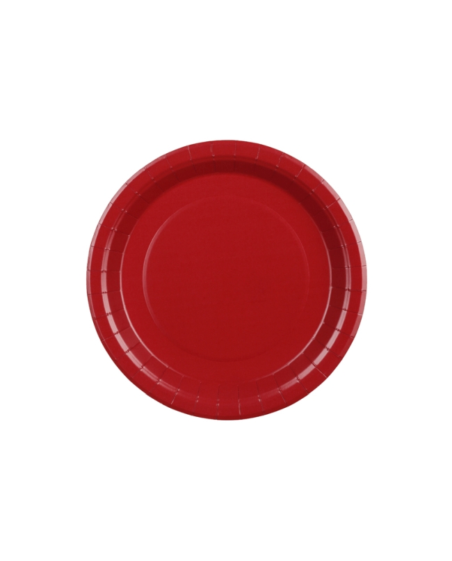 Platos 23cm Rojo Oscuro Papel ***OFERTA DTO NO ACUMULABLE