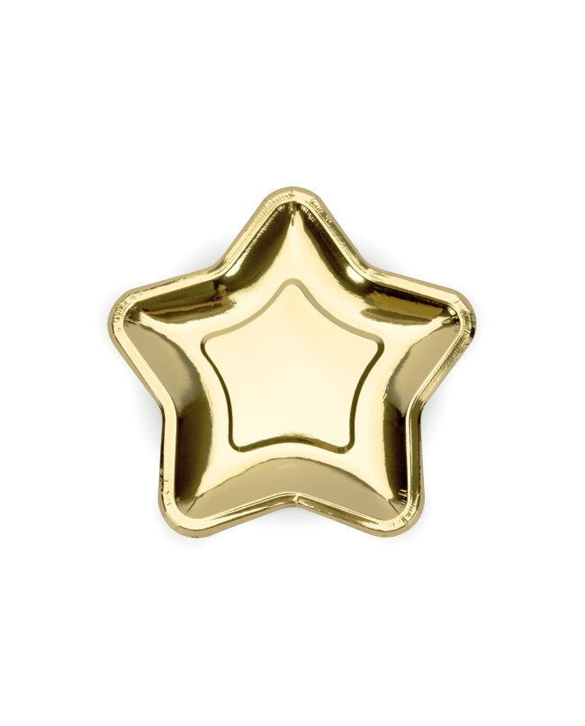 Platos 23cm Estrella Oro Papel ***OFERTA DTO NO ACUMULABLE