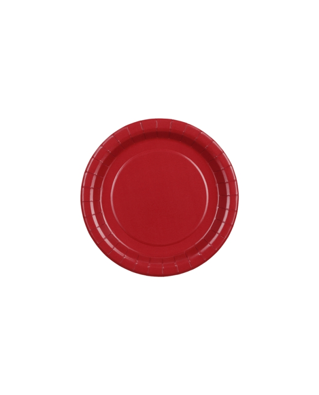 Platos 18cm Rojo Oscuro Papel ***OFERTA DTO NO ACUMULABLE