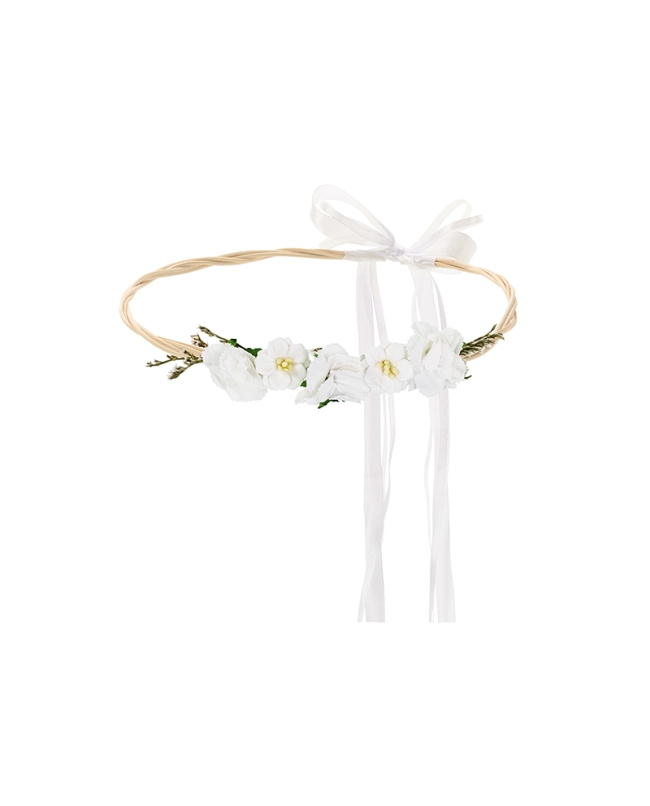 Corona Flores Blanca 18cm ***OFERTA DTO NO ACUMULABLE