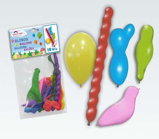 10 GLOBOS LATEX LIRAGRAM MIXTOS***OFERTA DTO NO ACUMULABLE