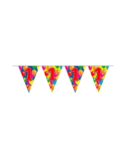 Banderin Globos Nº 1 Plastico 10m