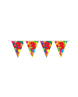 Banderin Globos Nº 3 Plastico 10m