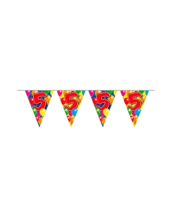 Banderin Globos Nº 5 Plastico 10m