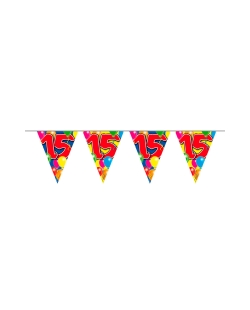 Banderin Globos Nº 15 Plastico 10m