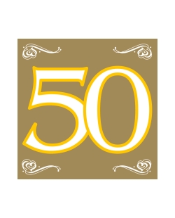Servilletas 33X33 Oro 50 Aniversario