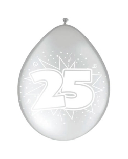 Globo Latex Plata 25 Aniversario