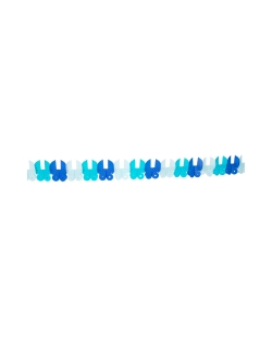 Guirnalda Carrito Bebe Azul 6m Papel