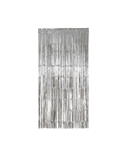 Cortina Flecos Foil Plateada 1X2m
