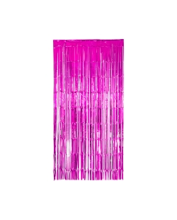 Cortina Flecos Foil Rosa 1X2m