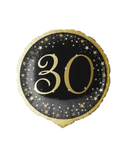 18/45cm Holgr. Cumple Estrellado Oro 30