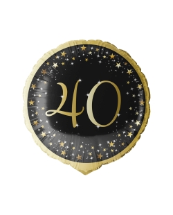 18/45cm Holgr. Cumple Estrellado Oro 40