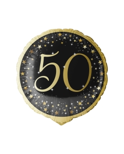 18/45cm Holgr. Cumple Estrellado Oro 50