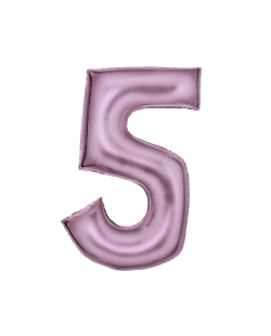 Forma Numero 5 Rosa Pastel Seda 86cm