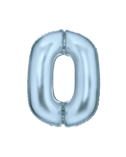 Forma Numero 0 Azul Pastel Seda 86cm
