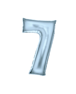 Forma Numero 7 Azul Pastel Seda 86cm