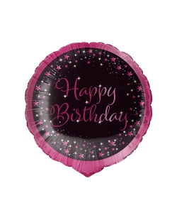 18/45cm Holgr. Cumple Estrellado Rosa H.Bday