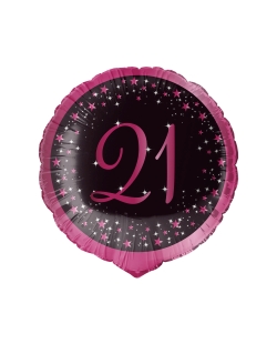 18/45cm Holgr. Cumple Estrellado Rosa 21