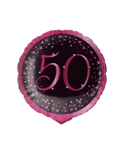 18/45cm Holgr. Cumple Estrellado Rosa 50