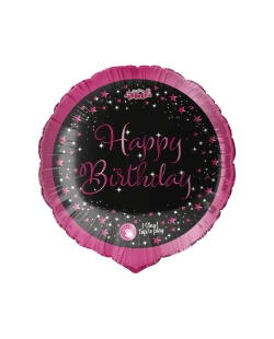 28 Sing-A-Tune-Musical Cumple Estrellado Rosa H.Bday 71cm