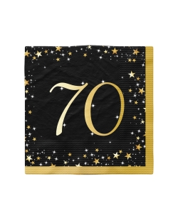 Servilletas 33X33cm Cumple Estrellado Oro 70