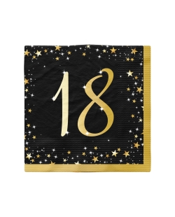 Servilletas 33X33cm Cumple Estrellado Oro 18