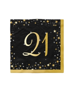 Servilletas 33X33cm Cumple Estrellado Oro 21
