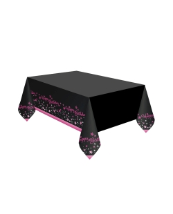 Mantel Cumple Estrellado Rosa H.Bday 120 X 180cm