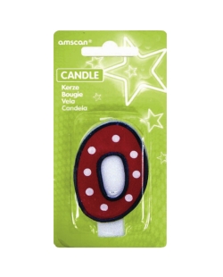 Vela Puntitos Borde Negro 7,6cm Nº 0