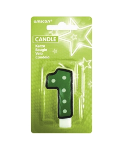 Vela Puntitos Borde Negro 7,6cm Nº 1