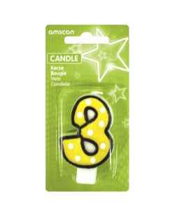 Vela Puntitos Borde Negro 7,6cm Nº 3