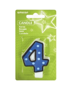 Vela Puntitos Borde Negro 7,6cm Nº 4