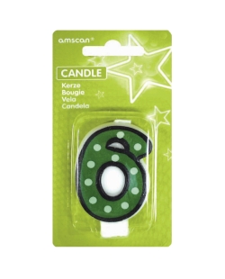 Vela Puntitos Borde Negro 7,6cm Nº 6