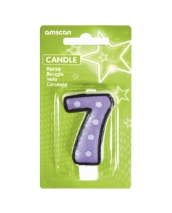 Vela Puntitos Borde Negro 7,6cm Nº 7