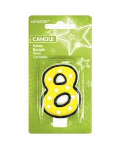 Vela Puntitos Borde Negro 7,6cm Nº 8