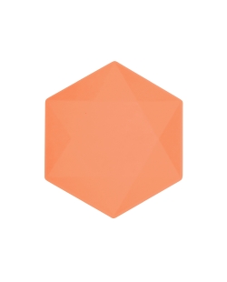 Platos Hexag. 26X22.6cm Vert Decor Naranja Oscuro(12X6)