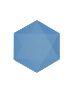 Platos Hexag. 26X22.6cm Vert Decor Azul Oscuro