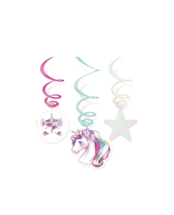 Decor. Colg. Espiral Sueños Unicornio Papel