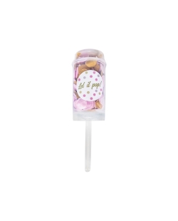 Lanza Confeti Push Pop Blanco-Rosa-Beige
