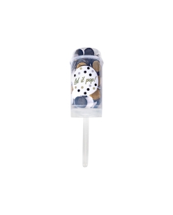 Lanza Confeti Push Pop Blanco-Negro-Beige