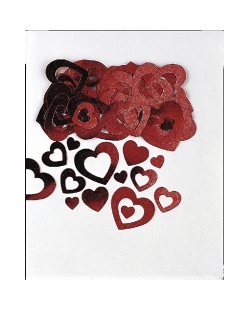 Confeti Corazones Rojos Huecos 14gr