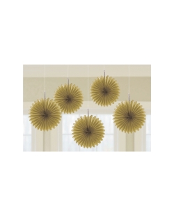 Decor. Colg. Abanico Oro Papel 15,2cm