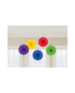 Decor. Colg. Abanico Colores Papel 15,2cm