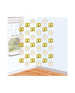 Deco Colg. Tira Aniversario Oro 213cm Foil