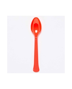 Cucharas Plastc. Rojo Fiesta 17cm