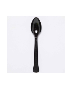 Cucharas Plastc. Negro Carbon 17cm